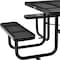 Global Industrial Square Picnic Table, Black, Perforated Metal, 46 in L, 29-1/2 in H Overall 694551BK - alternate 4